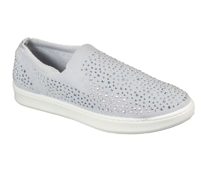 Skechers Poppy Lo - Easy Shine - Womens Slip On Shoes Light Grey [AU-NF2872]